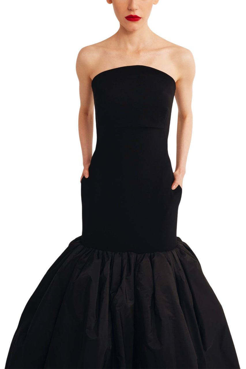 STRAPLESS MERMAID DRESS WITH DRAMATIC PLEATS