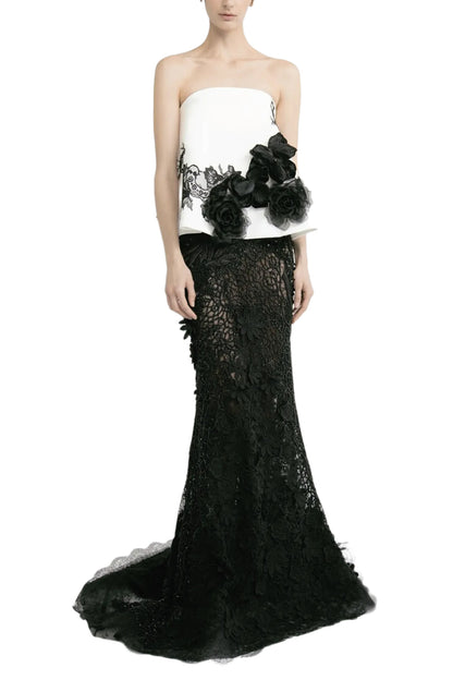 STRAPLESS TOP WITH SLIM SKIRT