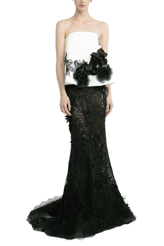 STRAPLESS TOP WITH SLIM SKIRT