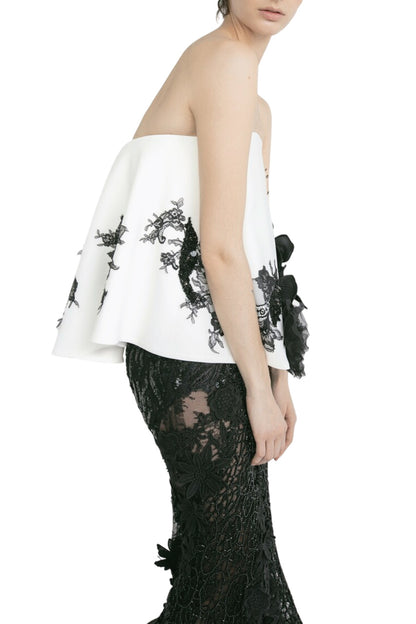 STRAPLESS TOP WITH SLIM SKIRT