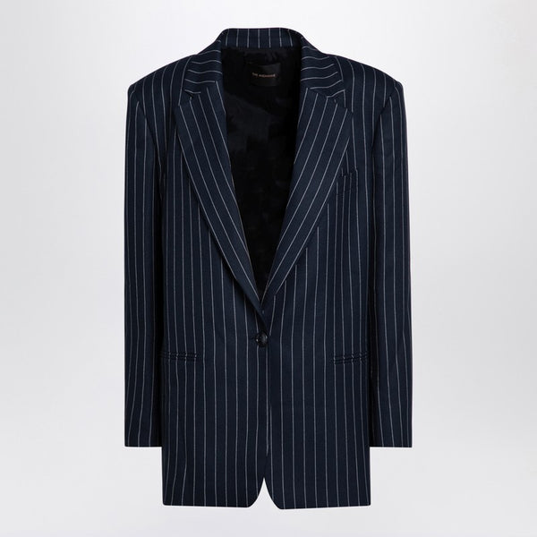 Blue And White Pinstriped Guia Blazer
