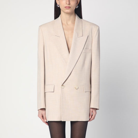 Double-breasted Sand-coloured Jacket