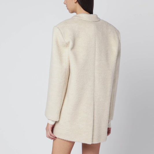 Oversized ivory jacket in wool blend
