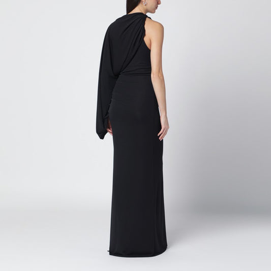 Black Selene one-shoulder long dress