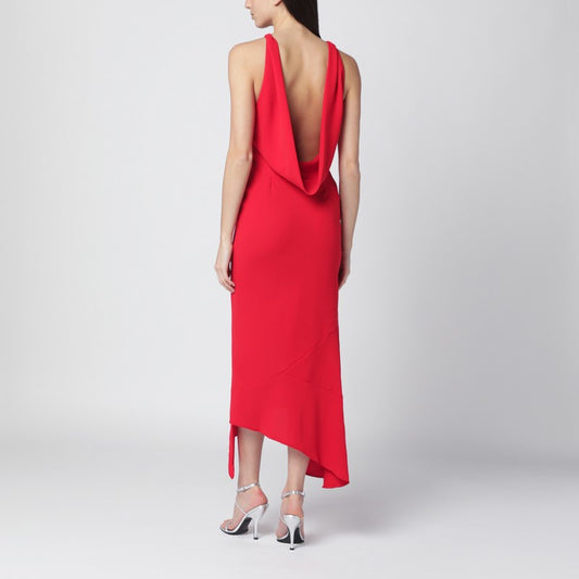 Red Carmen open-back dress
