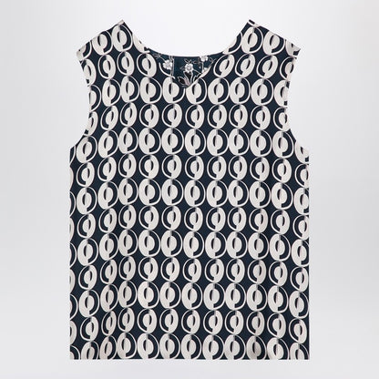 Reversible Blue Sleeveless Top