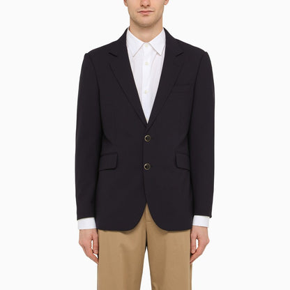 Black single-breasted jacket in wool blend