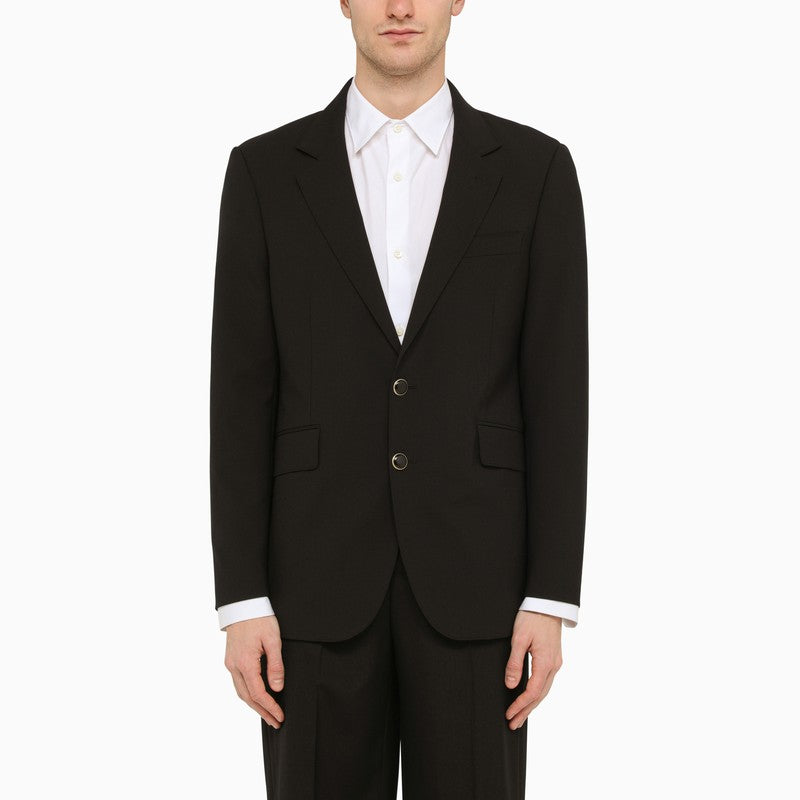 Black single-breasted jacket in wool blend