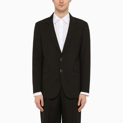 Black single-breasted jacket in wool blend