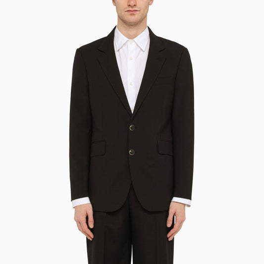 Black single-breasted jacket in wool blend