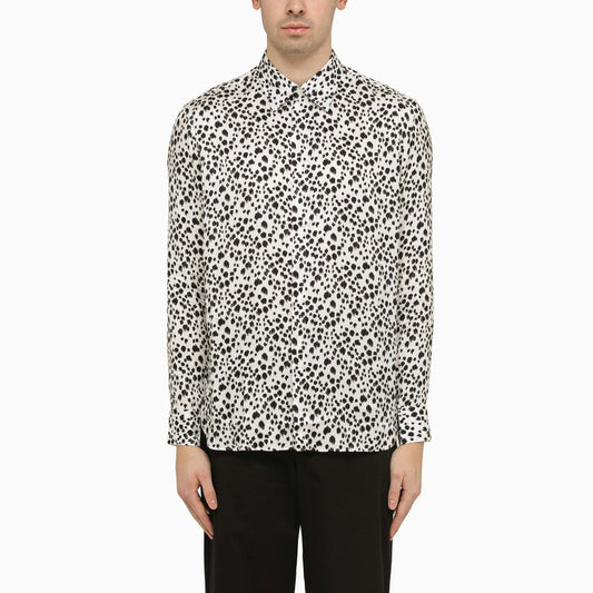 White viscose striped shirt