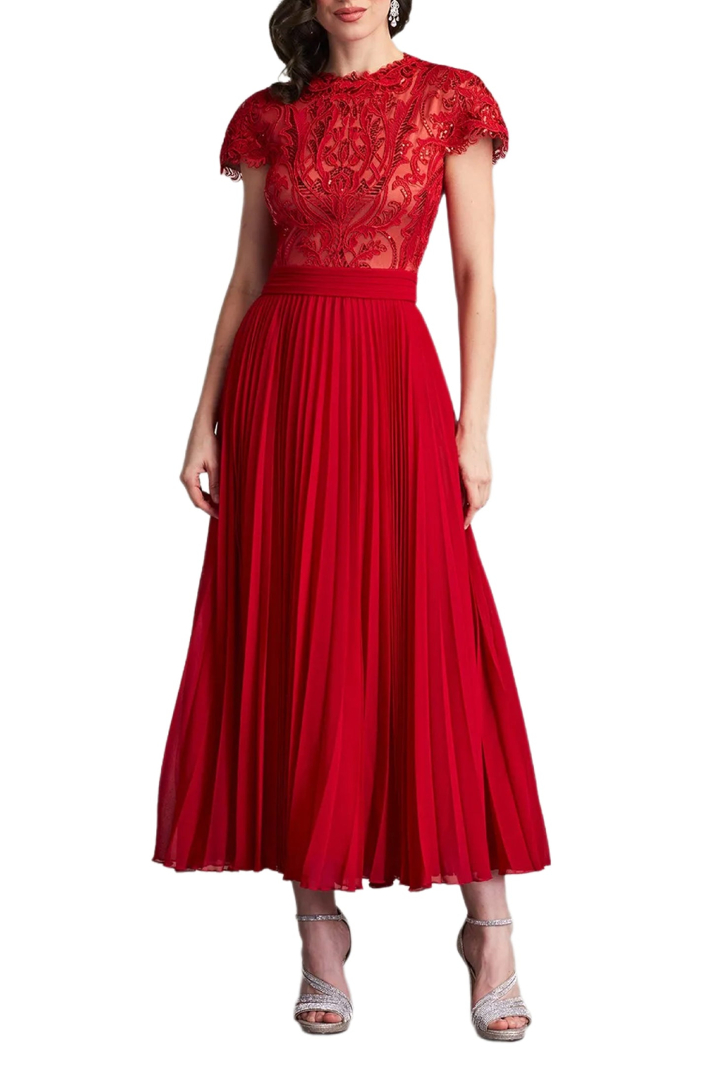 ORA SEQUIN EMBROIDERED MIDI DRESS