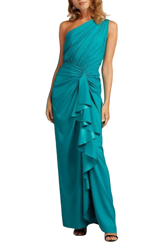 ONE SHOULDER RUFFLE GOWN