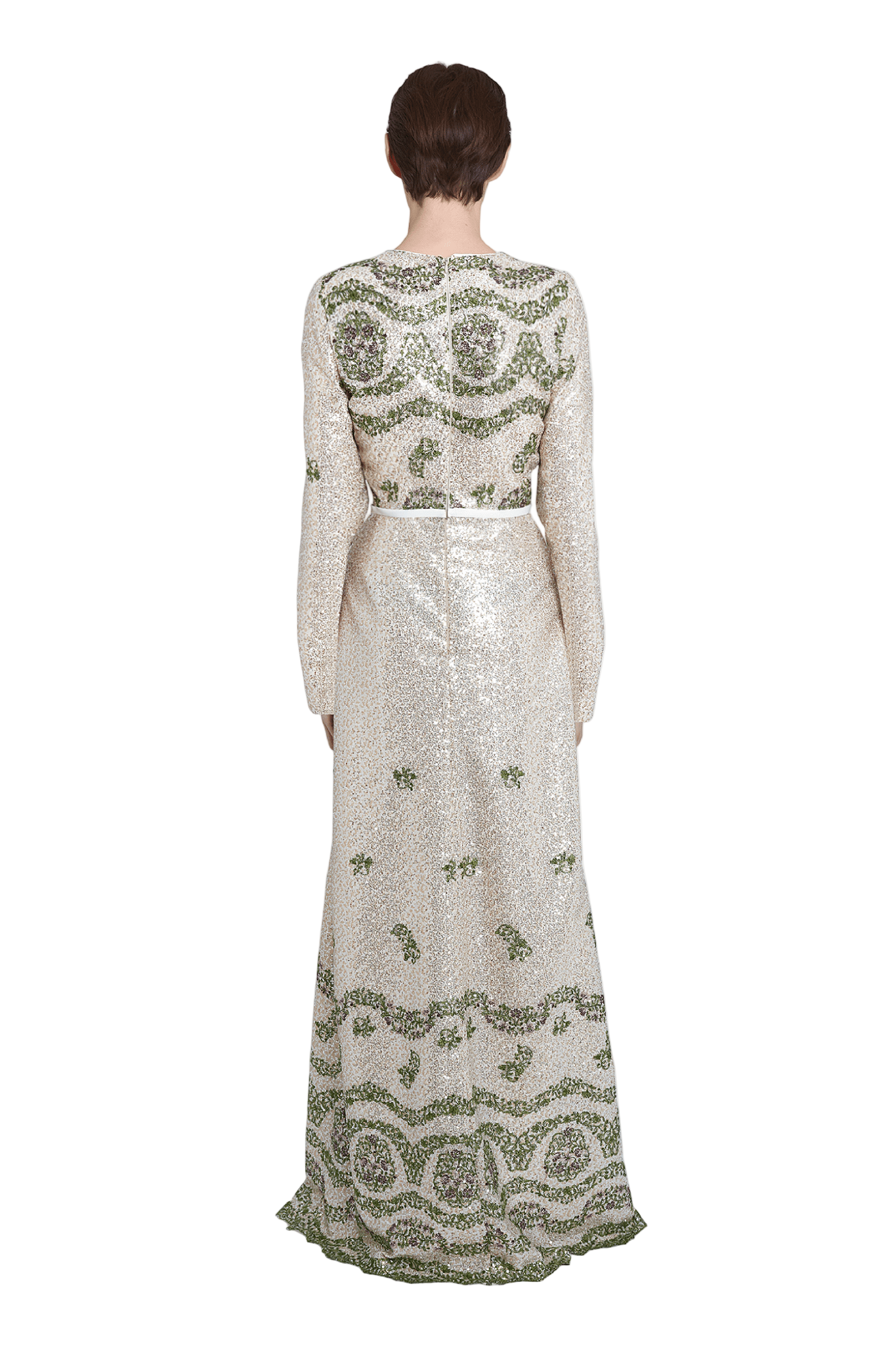TAPISTRY SEQUIN-EMBROIDERED LONG DRESS
