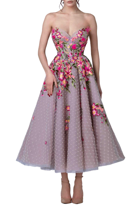 TEA LENGTH FLORAL DRESS