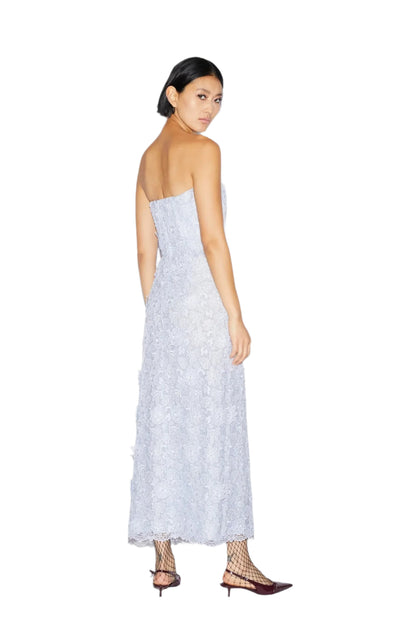TIA DRESS DUSTY BLUE LACE