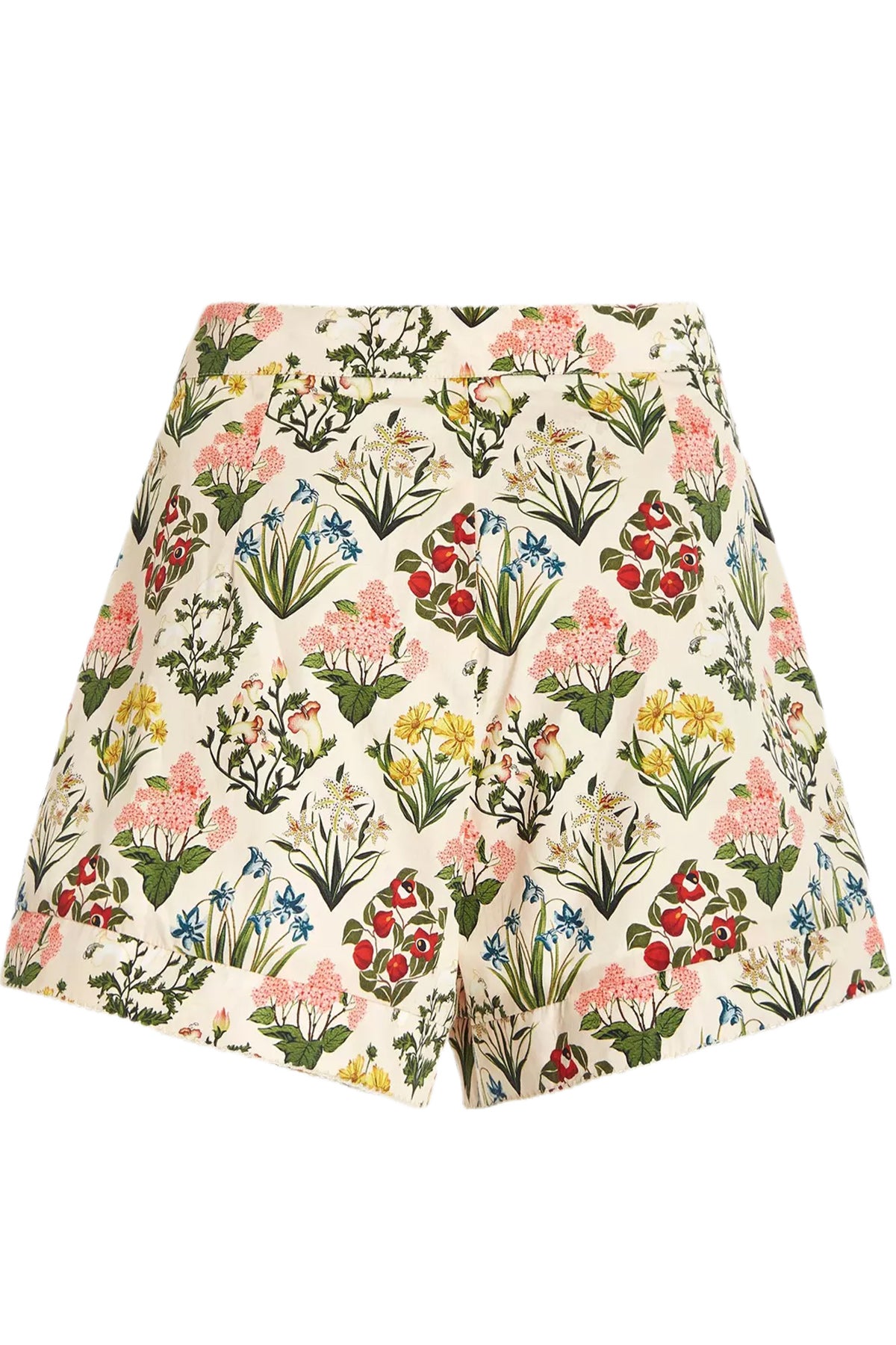 TORONJIL PLEATED FLORAL COTTON SHORTS