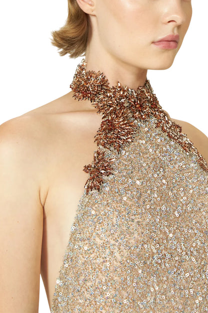 TRINITY SEQUIN HALTERNECK GOWN