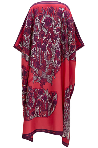 TULIPS CAFTAN IN FUCHSIA