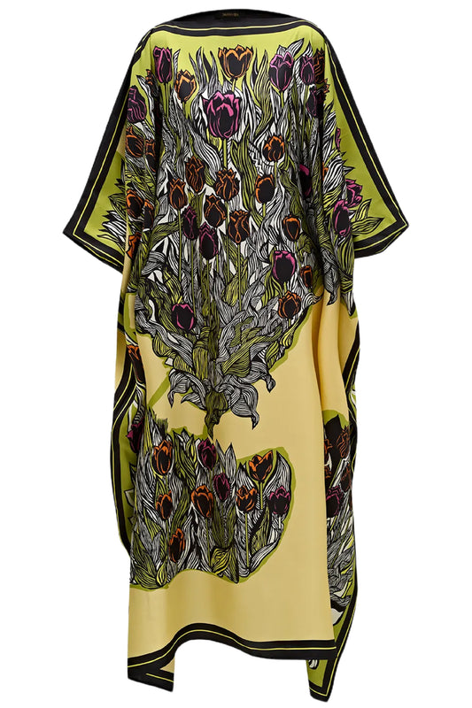 TULIPS CAFTAN IN YELLOW