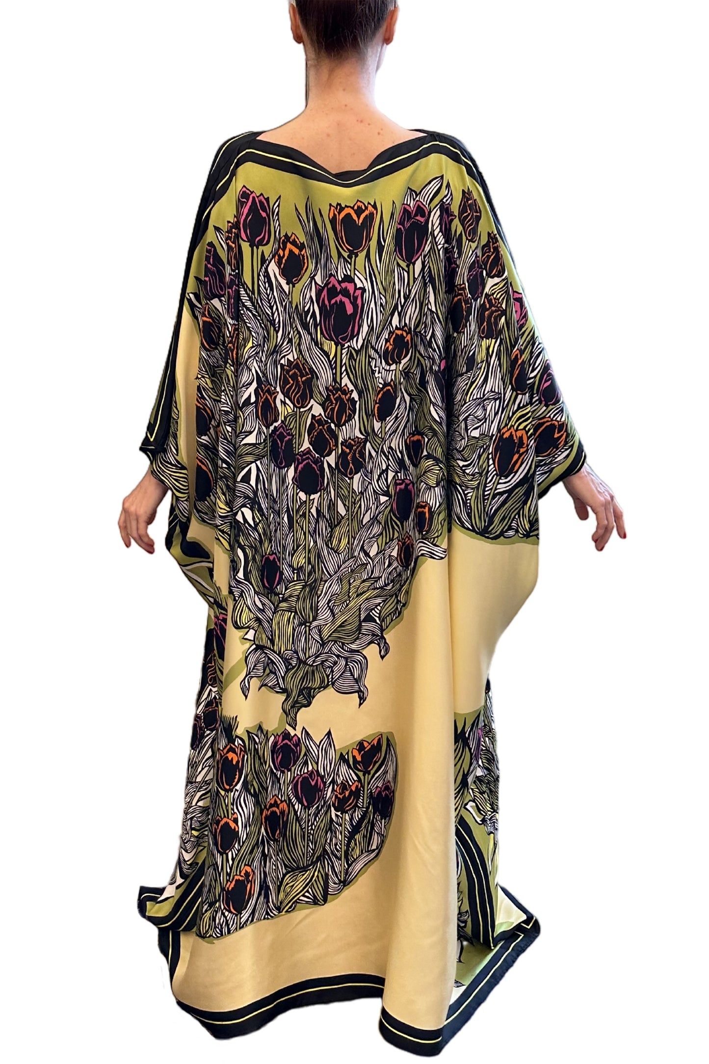 TULIPS CAFTAN IN YELLOW