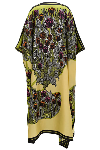 TULIPS CAFTAN IN YELLOW