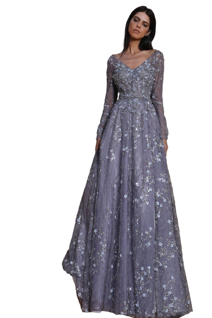 TWILIGHT FULL LENGTH GOWN WITH HIGH SLIT