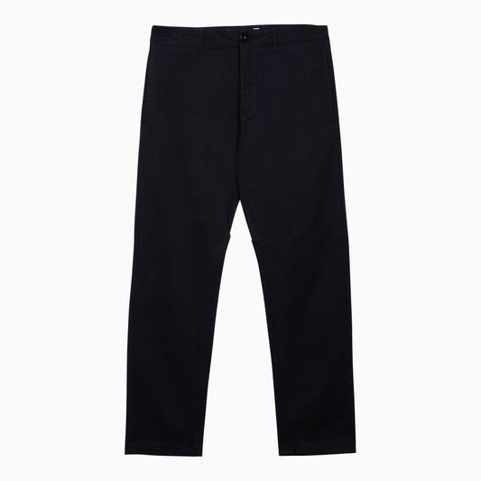 Regular blue navy cotton trousers
