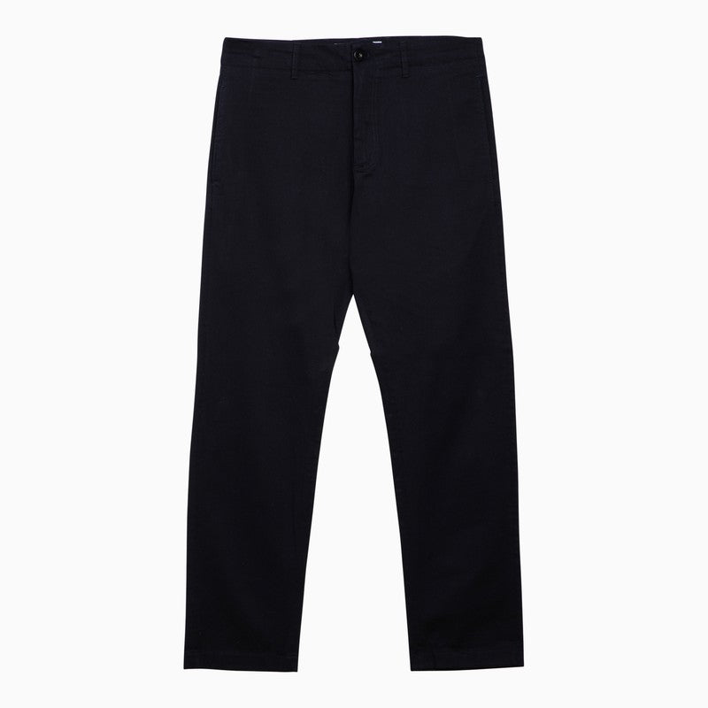 Regular blue navy cotton trousers