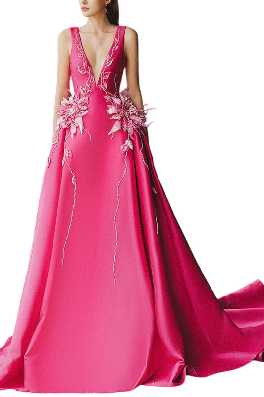 V-NECK A LINE BALL GOWN