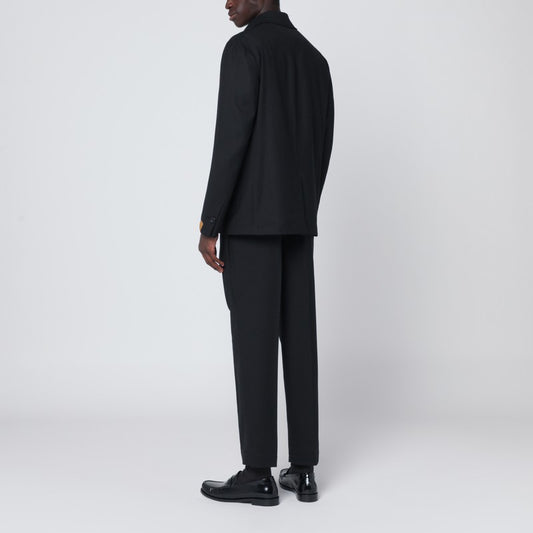 Black single-breasted suit in wool blend