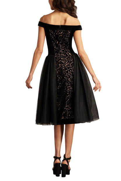 VALENCIA LASER CUT VELVET & TULLE DRESS