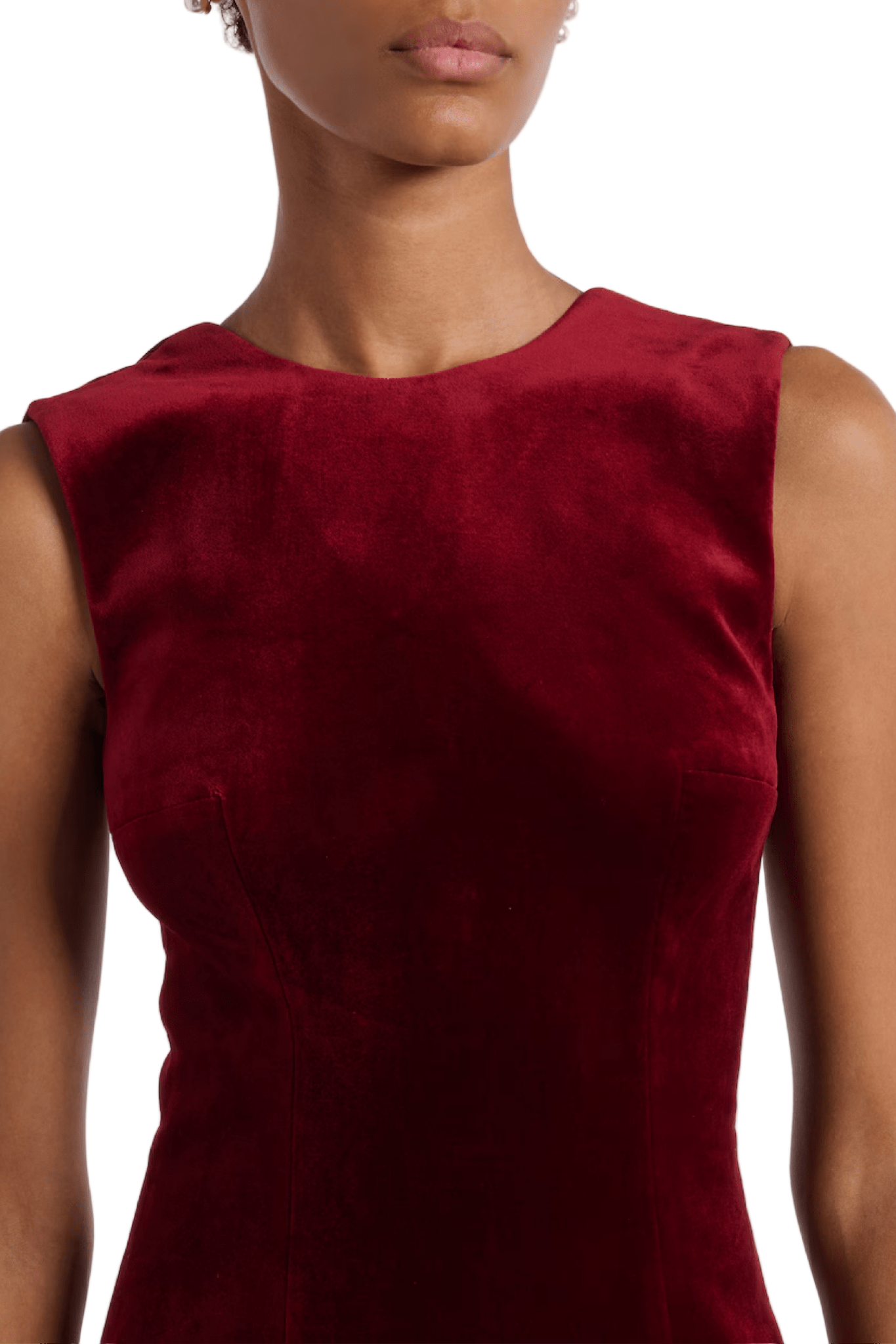 فستان مارا باللون الأحمر من قماش جاكار وردي جرافيكي