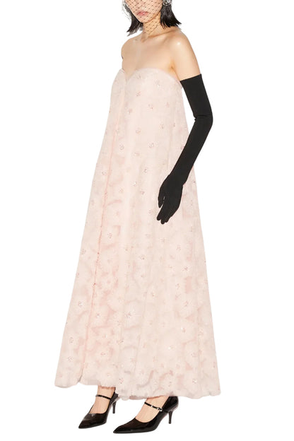VIVIA PINK GOWN EMBROIERED TULLE