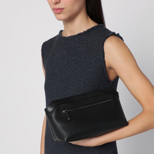 Black Leather Clutch Bag