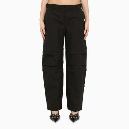 Black multi-pocket cargo trousers