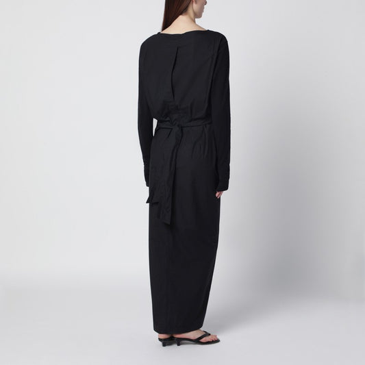 Twisted jersey dress in Void Black Clean