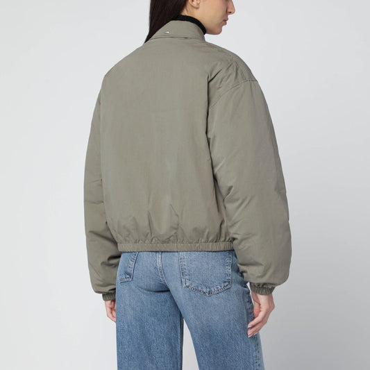 Sage green bomber jacket with zip