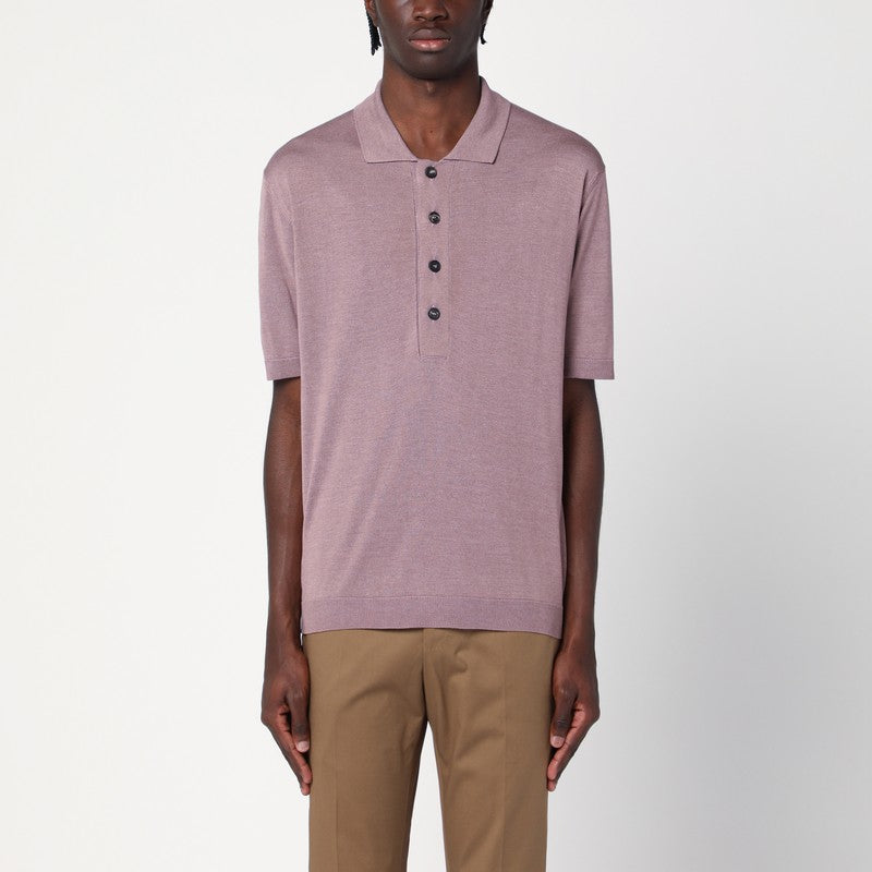 Lilac Silk-blend Polo Shirt
