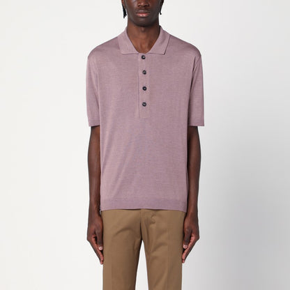Lilac Silk-blend Polo Shirt