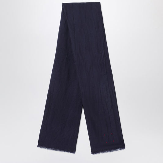 وشاح صوف أزرق داكن