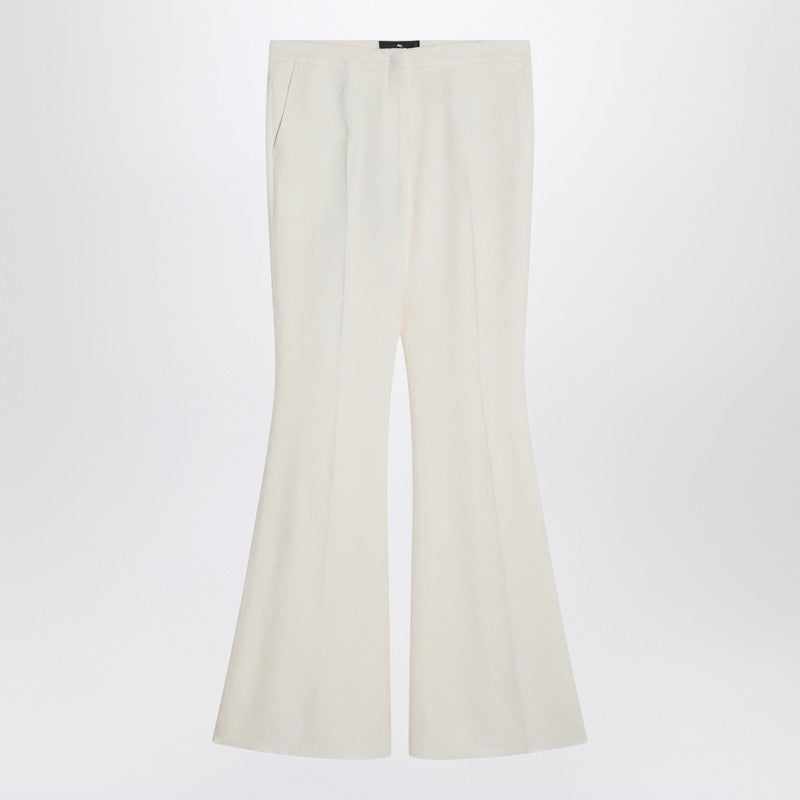 Flared Trousers In Ivory Viscose