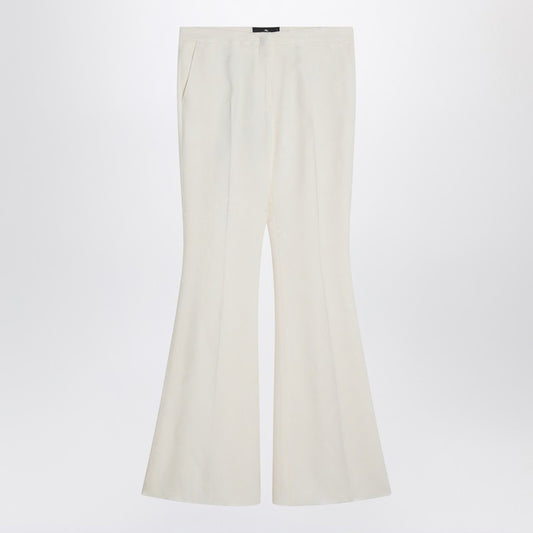 Flared Trousers In Ivory Viscose