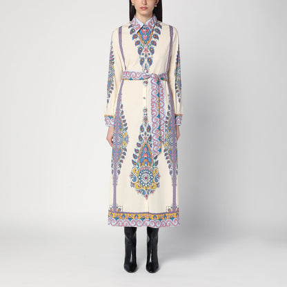 Cotton Chemise Dress With Paisley Print