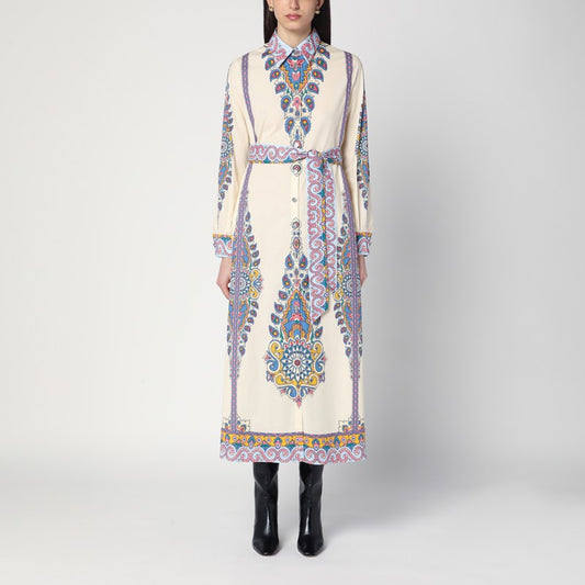 Cotton Chemise Dress With Paisley Print