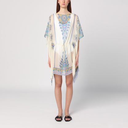 Short Printed Silk Caftan