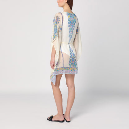 Short Printed Silk Caftan
