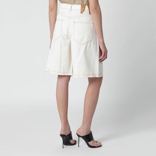 Ecru cotton bermuda shorts