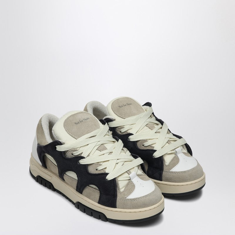 Model 1 Cream/navy Blue Mesh And Suede Sneaker