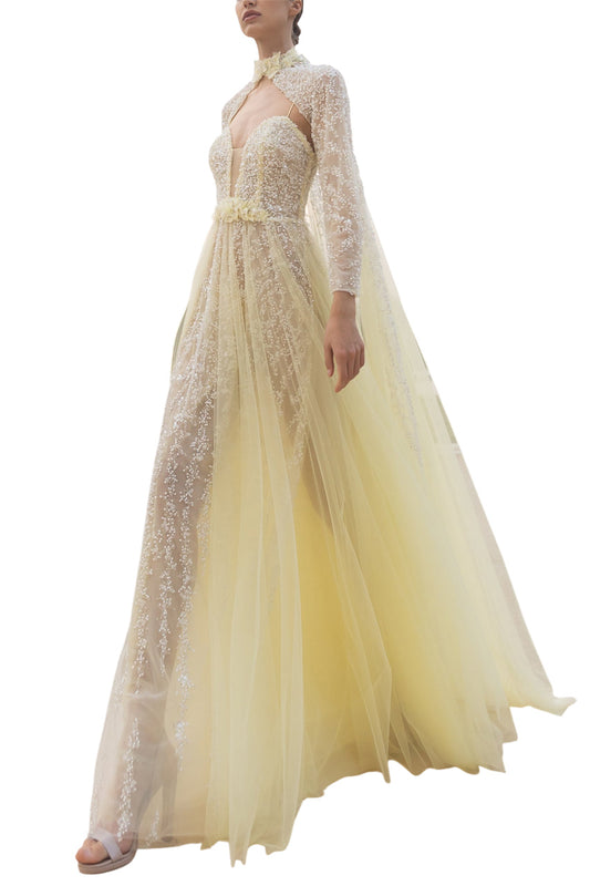 YELLOW CAPE GOWN